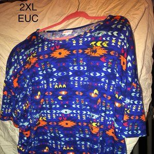 LULAROE IRMA - EUC 2XL MULTICOLORED AZTEC